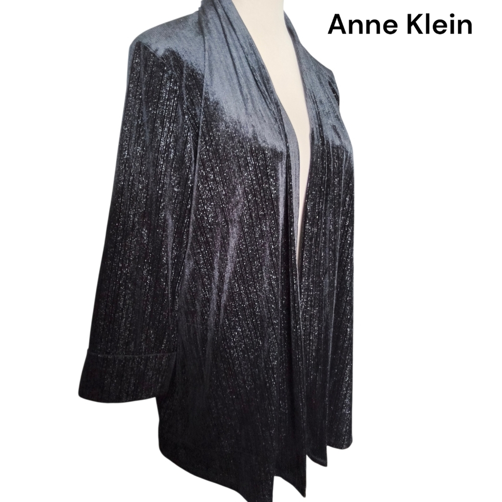 Anne Klein Black Shimmer Cardigan NWT Size Medium - Holiday Party Winter